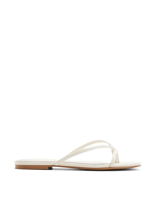 Stivie Ladies White Flat Sandals