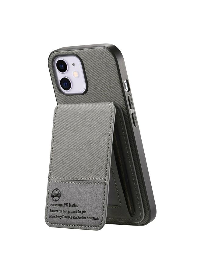 زبون جراب لهاتف iPhone 11 مصنوع من الجلد الصناعي المائل مع حقيبة بطاقات RFID قابلة للطي عموديًا - Image 2