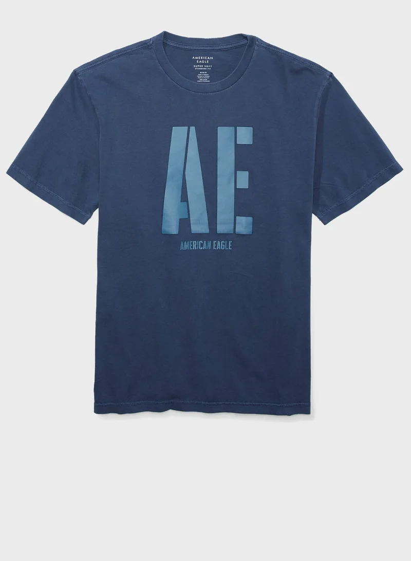 امريكان ايجل Logo Graphic Crew Neck T-Shirt