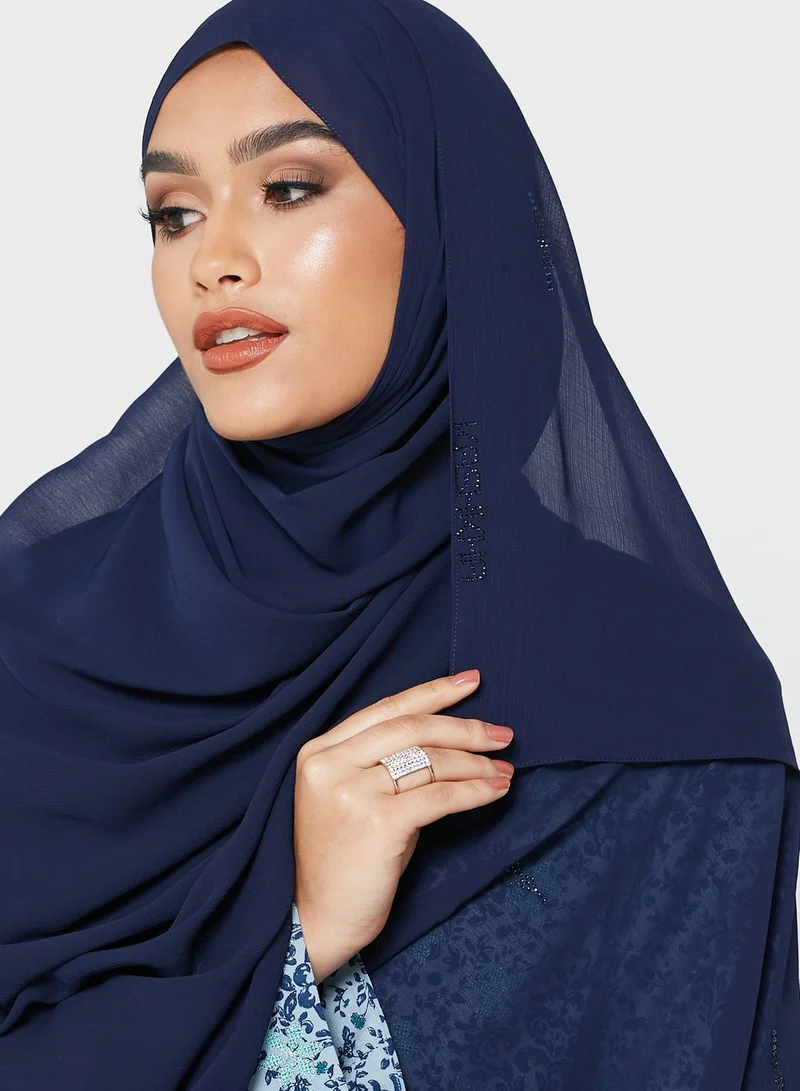 KASHKHA Chiffon Hijab With Stone Work