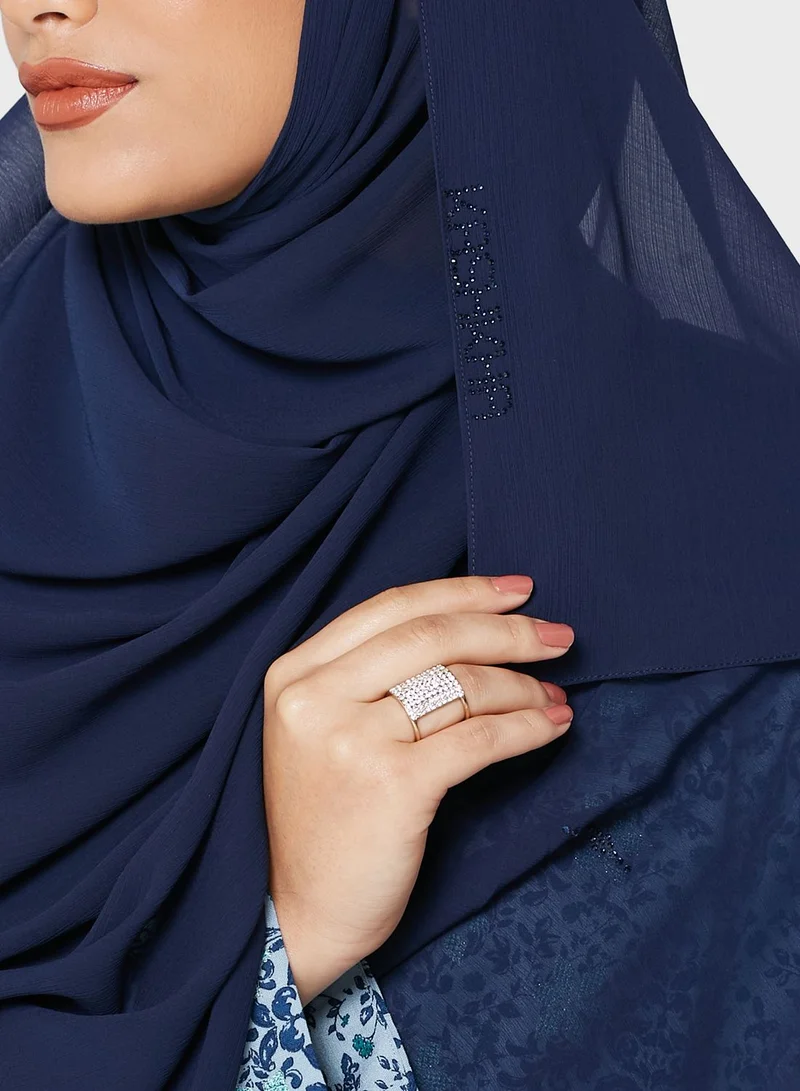KASHKHA Chiffon Hijab With Stone Work