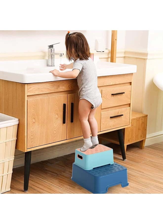 Hihonor 2 Step Stool with Anti-Slip Surface & Base, Kids Step Stool for Toddlers Potty Training, Toddler Step Stool for Bathroom, Kitchen, Living Room, Bedroom, Toy Room (Blue)  - Image 5