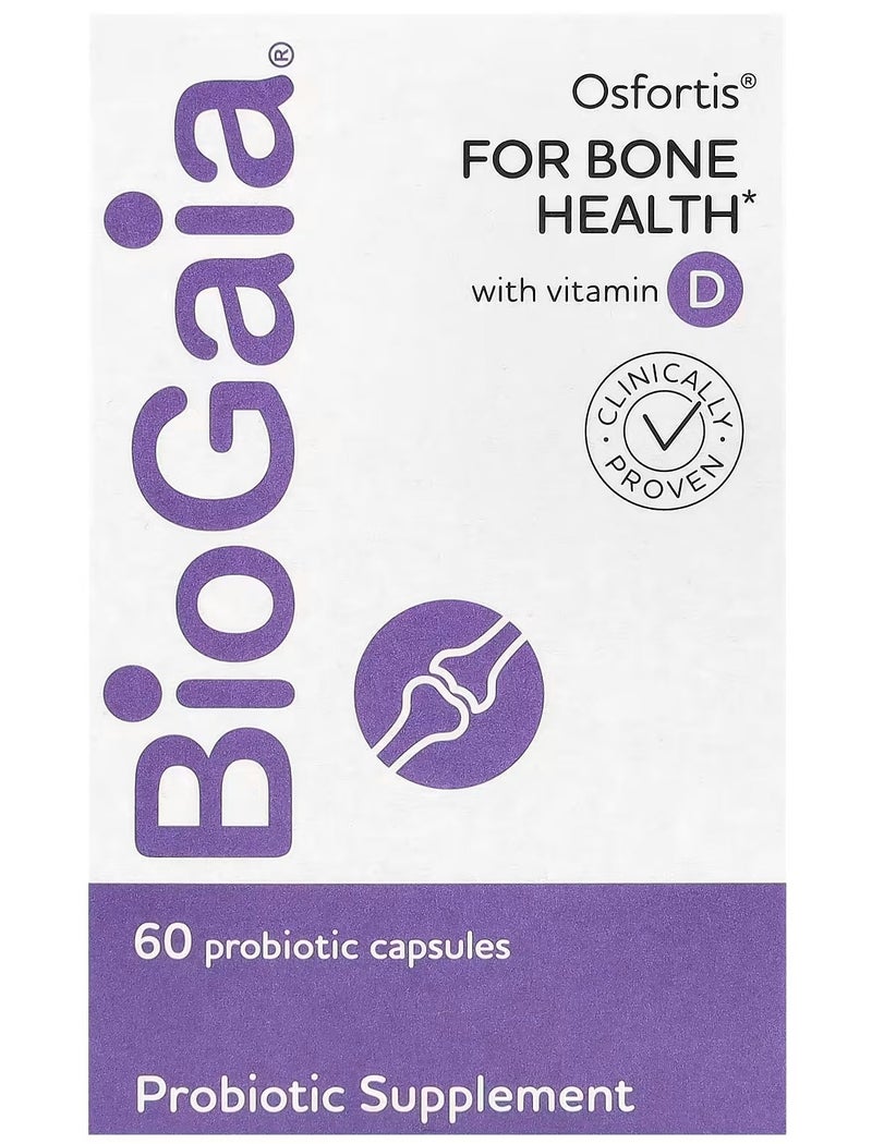 بيوجايا أوسفورتيس مع فيتامين د، 60 كبسولة بروبيوتيك - Image 1