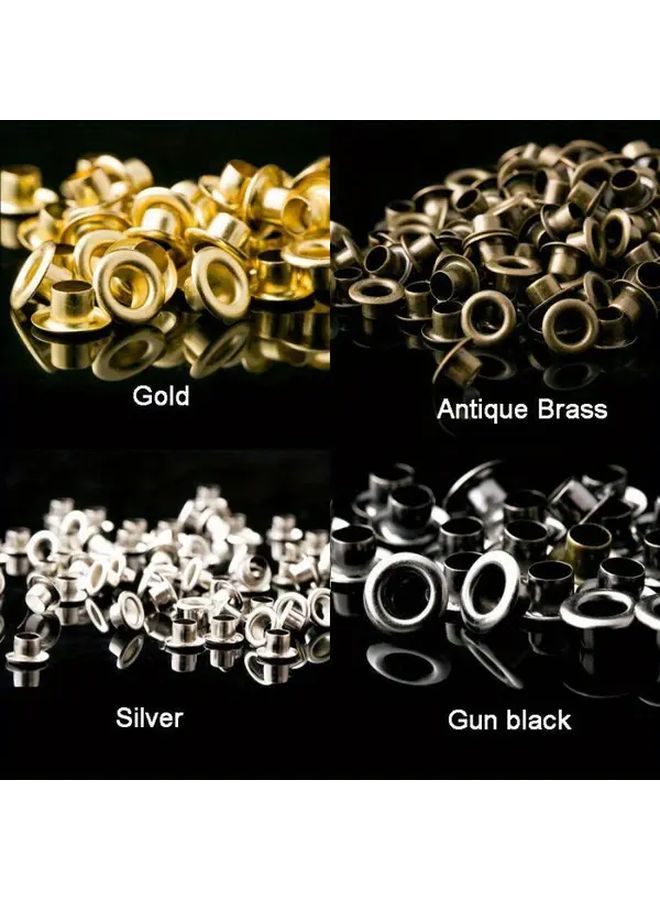 100 Pcs Gun Black 2mm Brass Eyelet Grommet Round Rings For Leather Craft Shoe Bag Clothing Belt Repair - Image 1