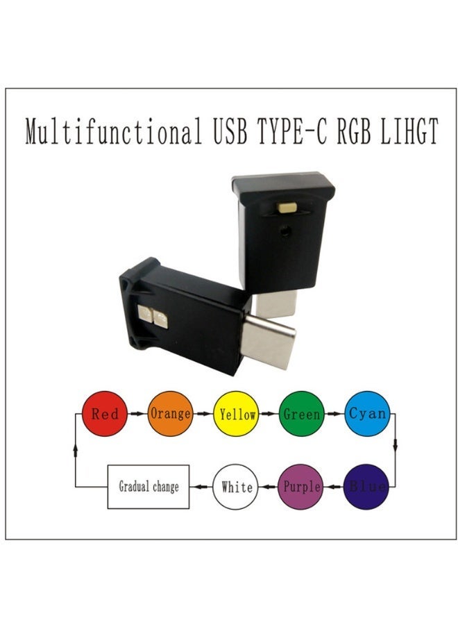 ميني USB نوع C LED RGB ضوء سطوع قابل للتعديل 8 لون قابل للتغيير للسيارة ، الكمبيوتر المحمول ، لوحة المفاتيح. الغلاف الجوي الذكي نوع-C مصباح الليل للديكور المنزلي (الكمية: 2) - Image 4