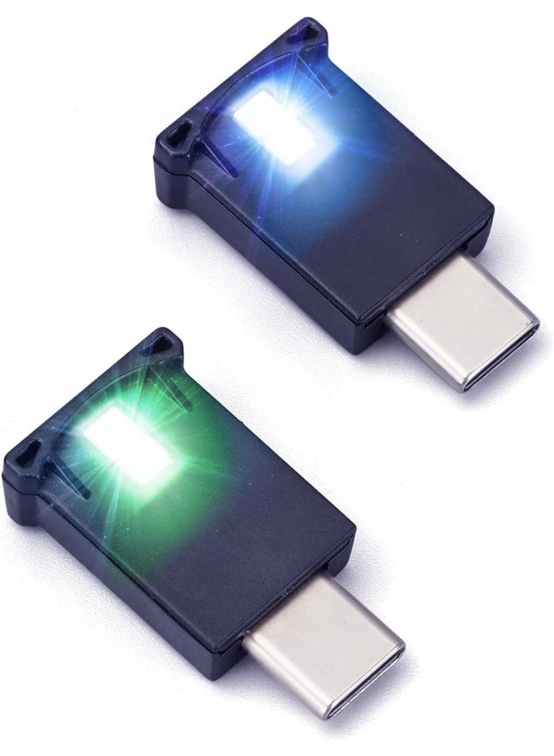 ميني USB نوع C LED RGB ضوء سطوع قابل للتعديل 8 لون قابل للتغيير للسيارة ، الكمبيوتر المحمول ، لوحة المفاتيح. الغلاف الجوي الذكي نوع-C مصباح الليل للديكور المنزلي (الكمية: 2) - Image 1
