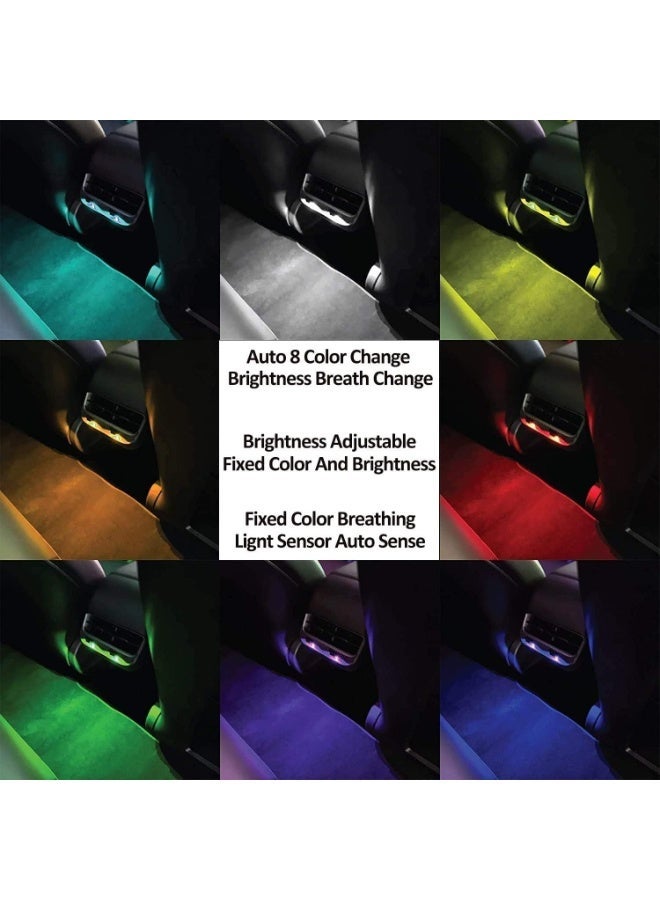ميني USB نوع C LED RGB ضوء سطوع قابل للتعديل 8 لون قابل للتغيير للسيارة ، الكمبيوتر المحمول ، لوحة المفاتيح. الغلاف الجوي الذكي نوع-C مصباح الليل للديكور المنزلي (الكمية: 2) - Image 2