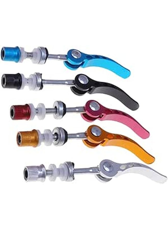 Anodized Alloy Quick Release Bolt Lever Axle Set for Mountain Bike and Road Bike High Strength Easy to Use - Image 1