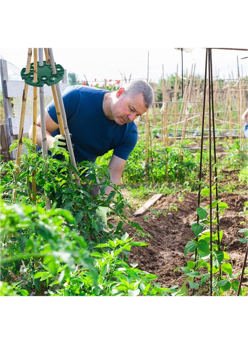 SYOSI حاملات قصب البامبو 10 عبوة حاملات النباتات في الحديقة الموصلات حامل قصب البامبو مع 12 ثقب صينية دعم حماية النباتات أغطية دعم للنباتات المتسلقة البازلاء الطماطم الخيار - Image 4