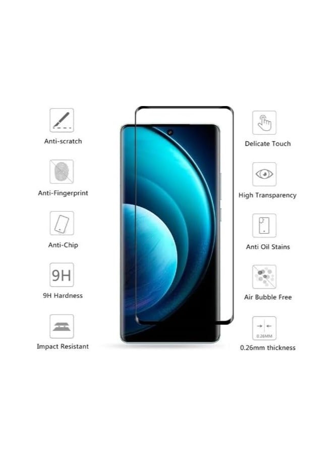 Vivo X100 Pro Screen Protector, 【2+2PCS】 Curved Glass Tempered Film+ Camera Protector Lens - Image 2