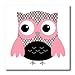 3DROSE 3dRose ht_61033_1 Cute Pink on Black Polka Dots Owl Iron on Heat Transfer for White Material, 8 by 8-Inch  - Image 2