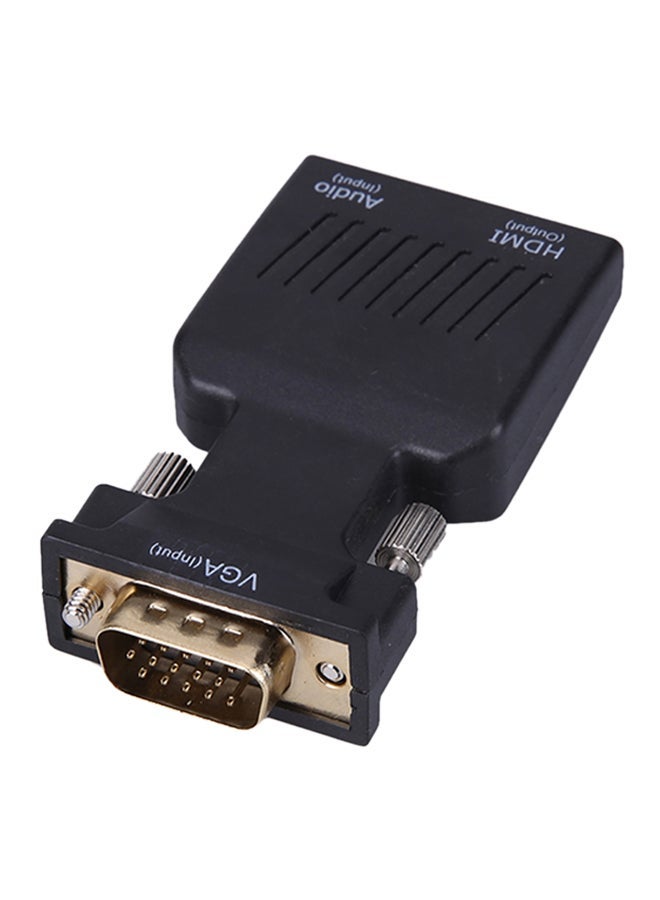 NIBEMINENT VGA Male To HDMI Female Video Adapter With Audio Cable Jack Black - Image 2