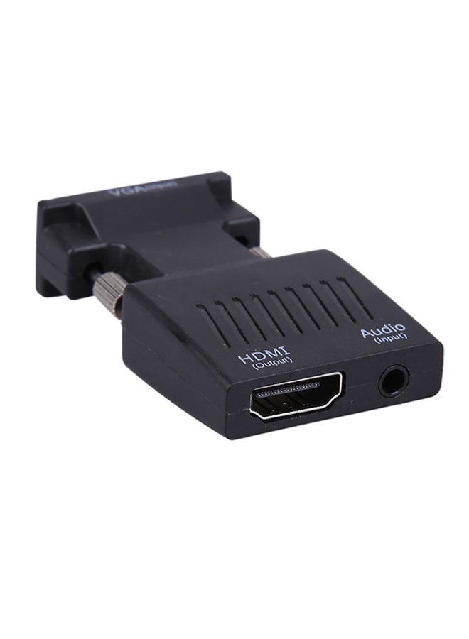 NIBEMINENT VGA Male To HDMI Female Video Adapter With Audio Cable Jack Black - Image 3