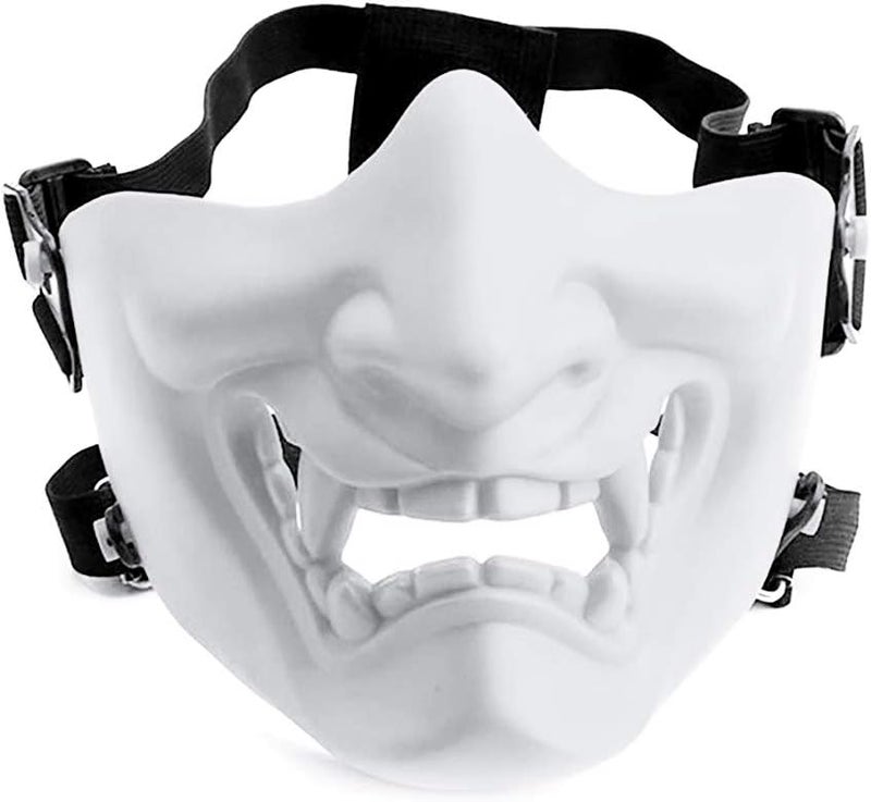Aoutacc Airsoft Half Face Masks, Evil Demon Monster Kabuki Samurai Hannya Oni Half Face Protective Masks Masquerade Ball, Party, Halloween, Cs War Game - Image 1