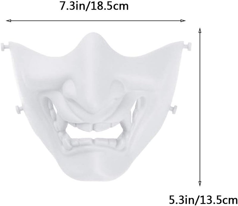 Aoutacc Airsoft Half Face Masks, Evil Demon Monster Kabuki Samurai Hannya Oni Half Face Protective Masks Masquerade Ball, Party, Halloween, Cs War Game - Image 3