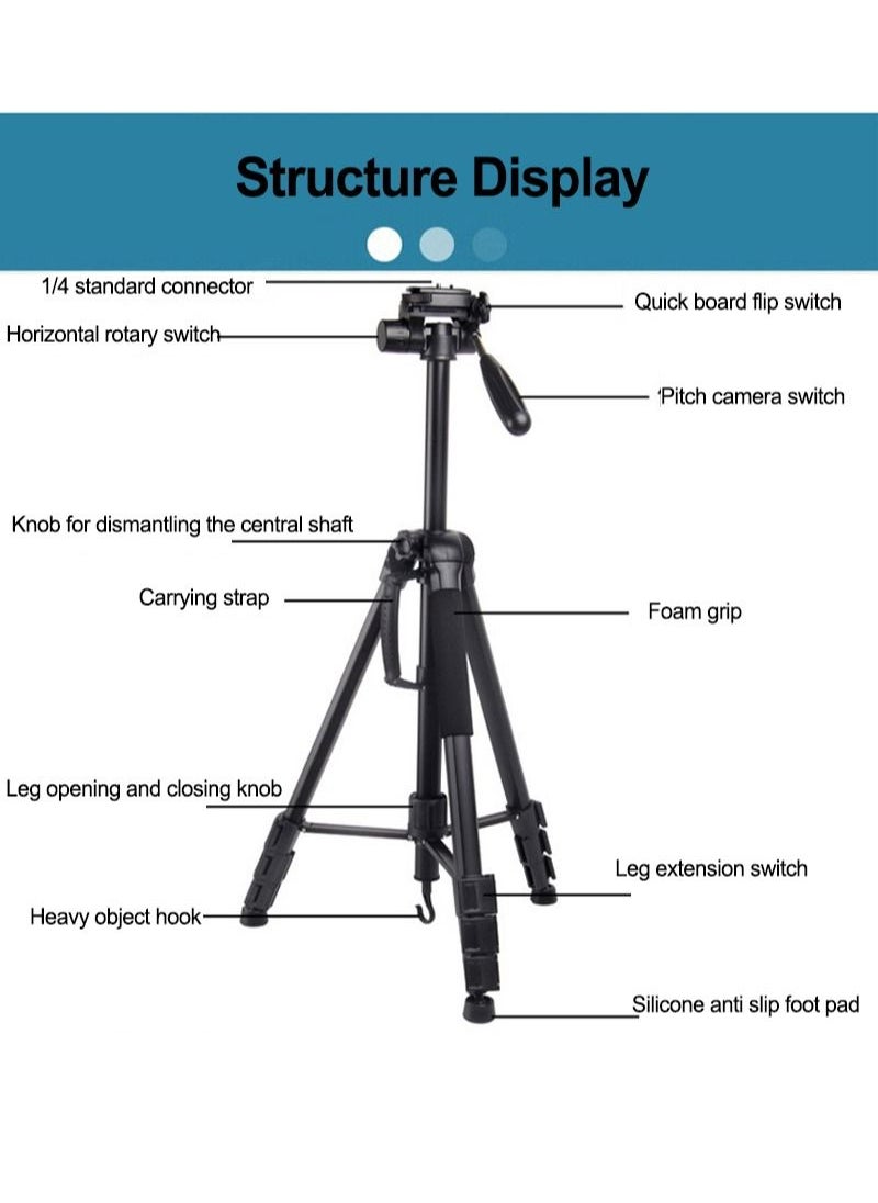 POLAM-FOTO - Portable Aluminum Alloy Camera 2-in-1 Tripod Monopod Max 177cm with Carrying Bag for Phone/DSLR/DV Video/Camcorder - Image 1