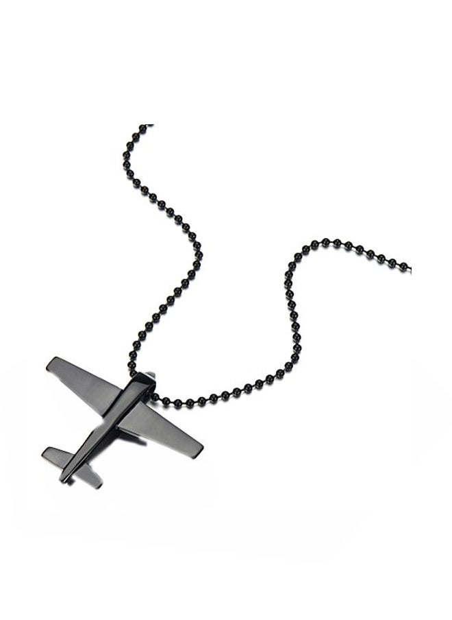 NIBEMINENT Stainless Steel Ball Chain Pendant Necklace Black  - Image 1