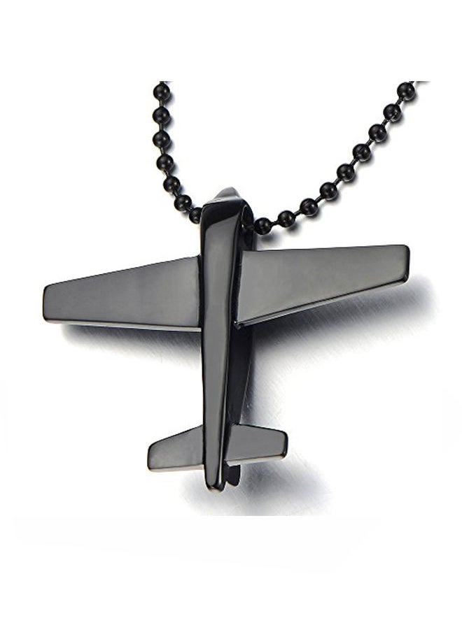 NIBEMINENT Stainless Steel Ball Chain Pendant Necklace Black  - Image 2