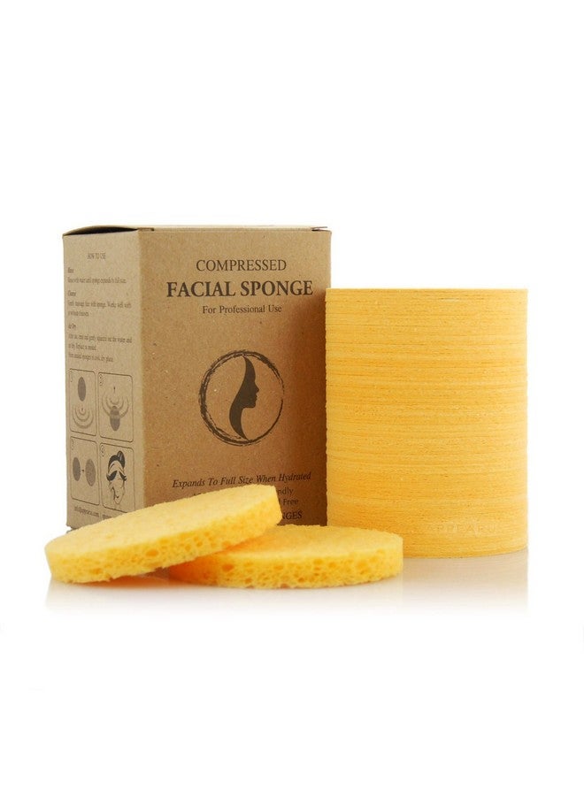 Appearus Facial Sponges Appearus Compressed Natural Cellulose Face Sponge ; Made In Usa ; Professional Spa Sponges For Face Cleansing Massage Pore Exfoliating Mask Makeup Removal (Yellow)  - Image 2