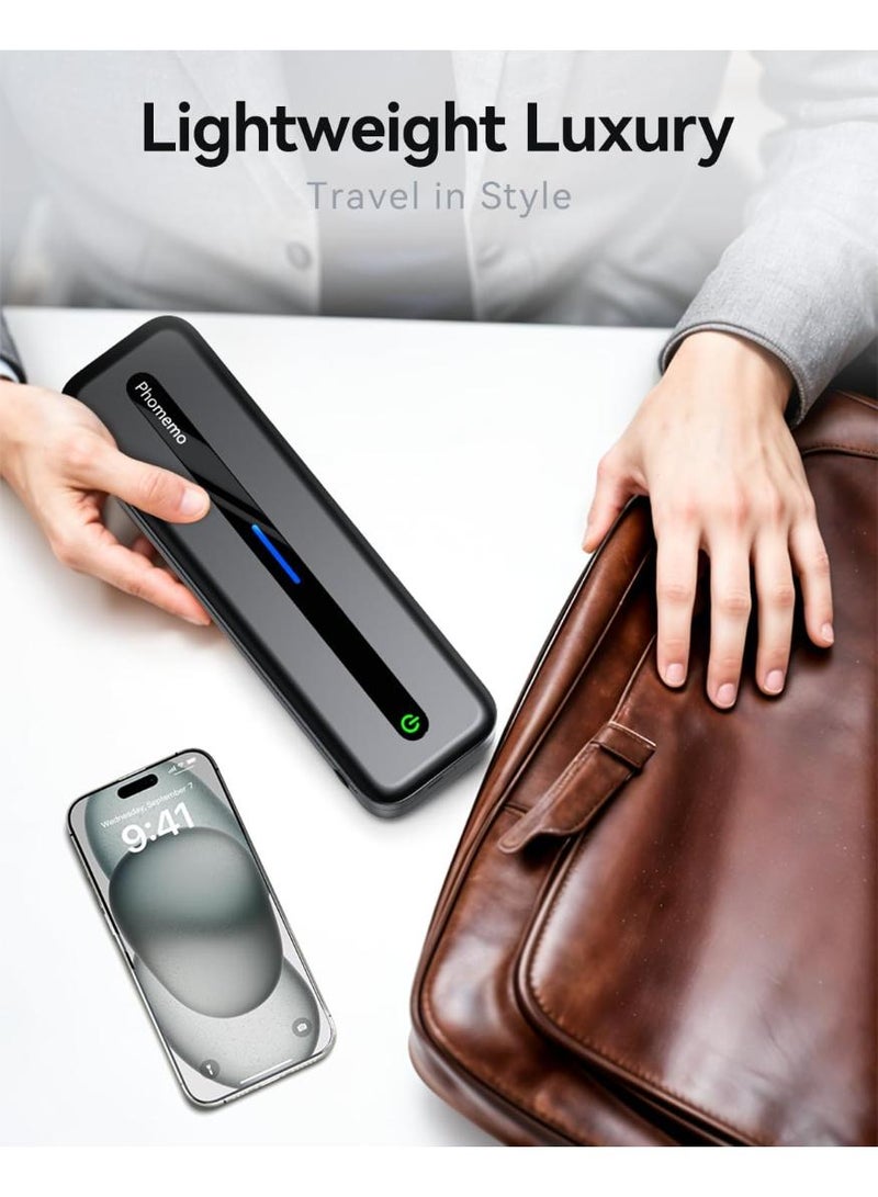 فوميمو طابعة حرارية محمولة M832 من فوميمو بلوتوث لاسلكية للسفر والمنزل والمكتب والأماكن الخارجية تدعم ورق حراري 5 سم و8 و10 وA4 متوافقة - اندرويد وiOS اسود 300 نقطة لكل بوصة - Image 2