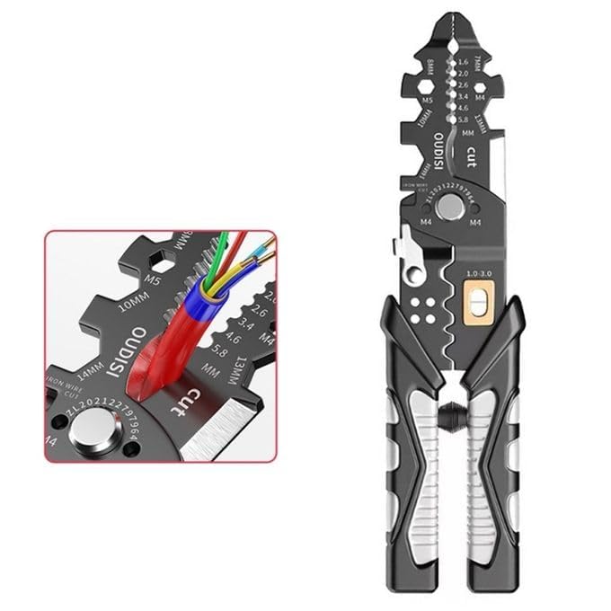 Bennort Wire Stripper and Cutter Pliers Tools For Electrician 25in1 Multifunctional Wire Stripping Cutting and Crimping with Splitting and Winding More Precision Stainless Steel Hand Tool Pliers Wrench - Image 1