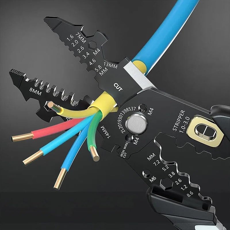 Bennort Wire Stripper and Cutter Pliers Tools For Electrician 25in1 Multifunctional Wire Stripping Cutting and Crimping with Splitting and Winding More Precision Stainless Steel Hand Tool Pliers Wrench - Image 2