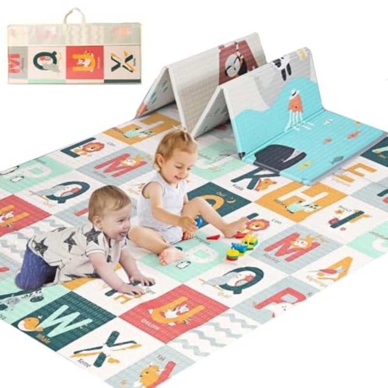 Beauenty Baby Play Mat 150 180 1.5CM Waterproof Non-Slip Large Reversible Playmat Crawling Mat Extra Thick Soft Baby Playmats for Playing or Camping Mat Bedroom Living Room Carpet Area Ocean - Image 1