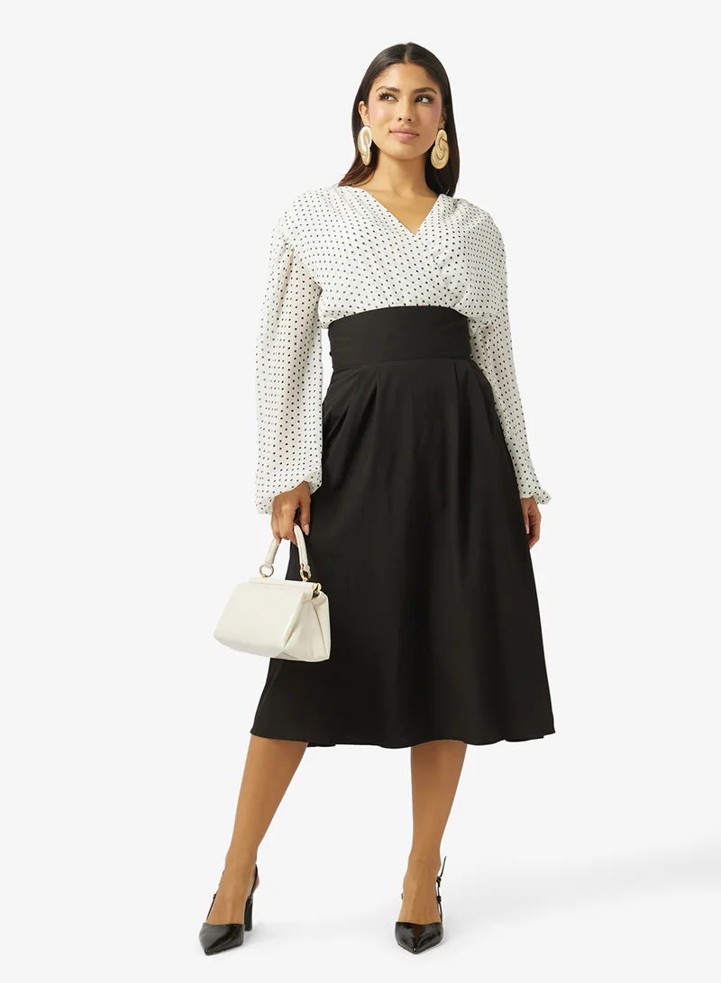 خزانة A-line Skirt With Waist Tie Detail