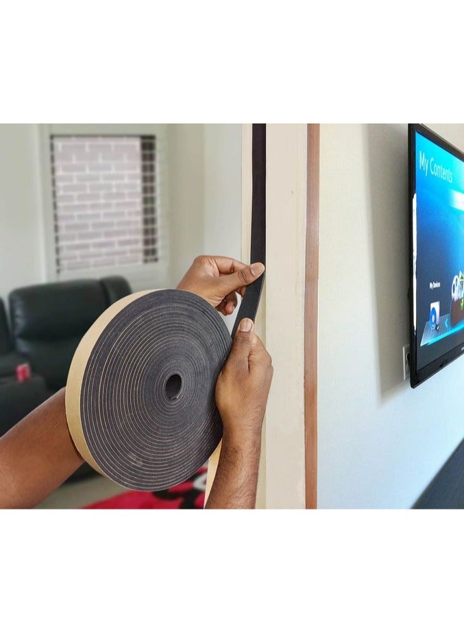 High Quality Self-Adhesive Foam Weather Stripping Tape, 10m x 25mm x 5mm, Soundproofing, Weatherproofing, Door and Window Insulation Seal Strip - Image 5