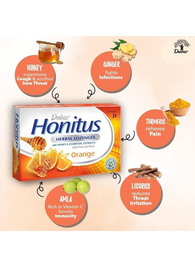 Dabur حلوى هونيترس العشبية بنكهة البرتقال 24 حبة - Image 4