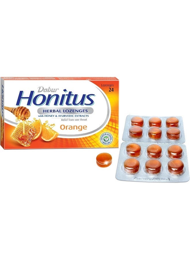 Dabur حلوى هونيترس العشبية بنكهة البرتقال 24 حبة - Image 2