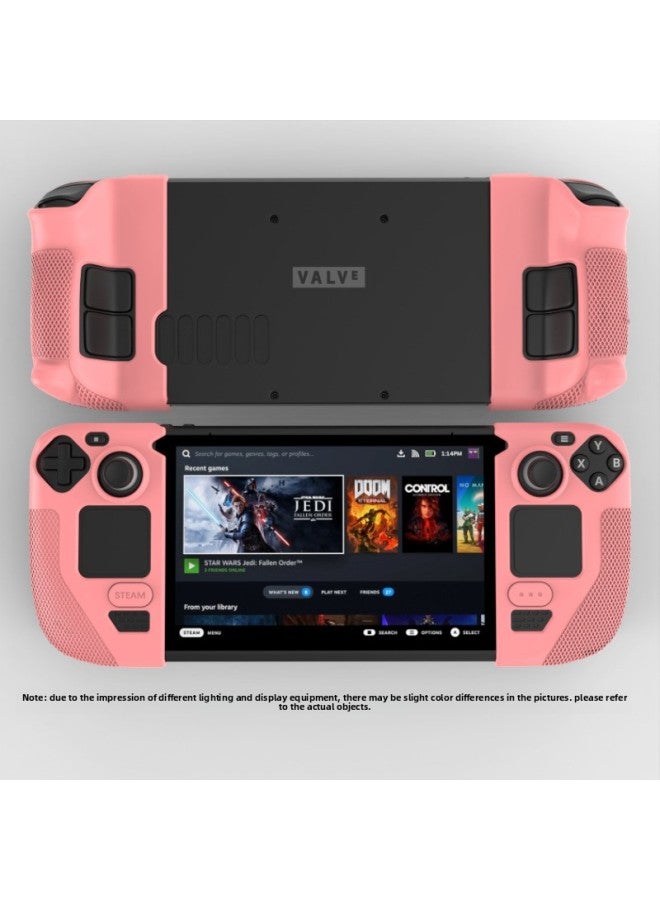 general For Steam Deck/OLED Bracket Protective Case Anti-slip Anti-sweat Anti-drop Steamdeck Protective Case-Product Color:【boxed】 Steamdeck Lcd/oled Double-sided Split Protective Case 【pink】 - Image 1