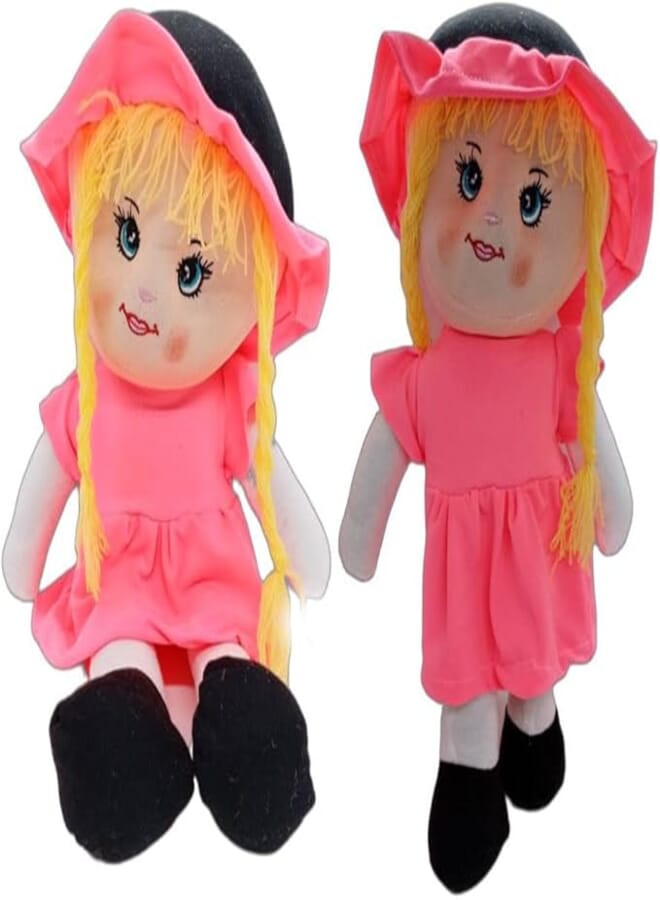 Doll Soft Toy For Girls Premium Material Cotton : length 32cm / width 13cm (Pink) 