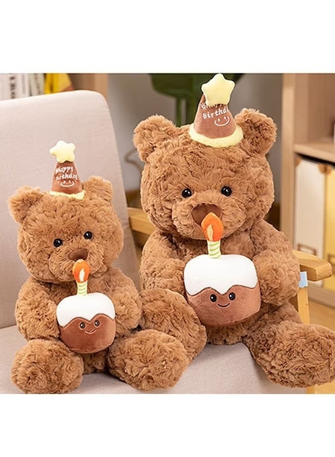 Plush Teddy Bear 30 Cm, Birthday Cake Bear, Plush Brown Bear, Birthday Gift For Boys And Girls/Children/Adults Of All Ages (Brown) - Image 3
