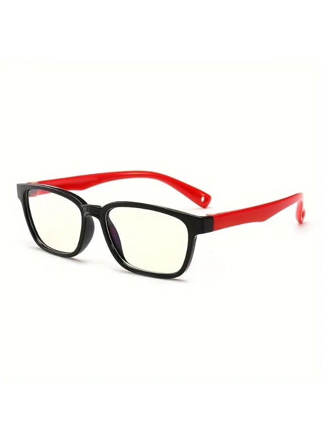 سينت هاوس زوج واحد من النظارات العصرية بإطار مربع للأولاد والبنات من عمر 3 إلى 12 عامًا (مع حافظة) - نظارات زرقاء مانعة للضوء - Image 1