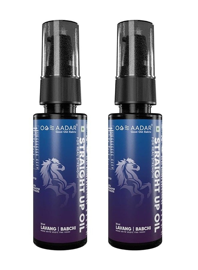 AADAR STRAIGHT UP Oil | Modern Ayurvedic Solution with 10 herbs | Increase Power and Energy | Shilajit & Musli (30 ml) (pack of 2) - Image 1