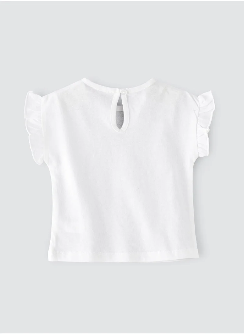 جيلين Knitted top with print in front