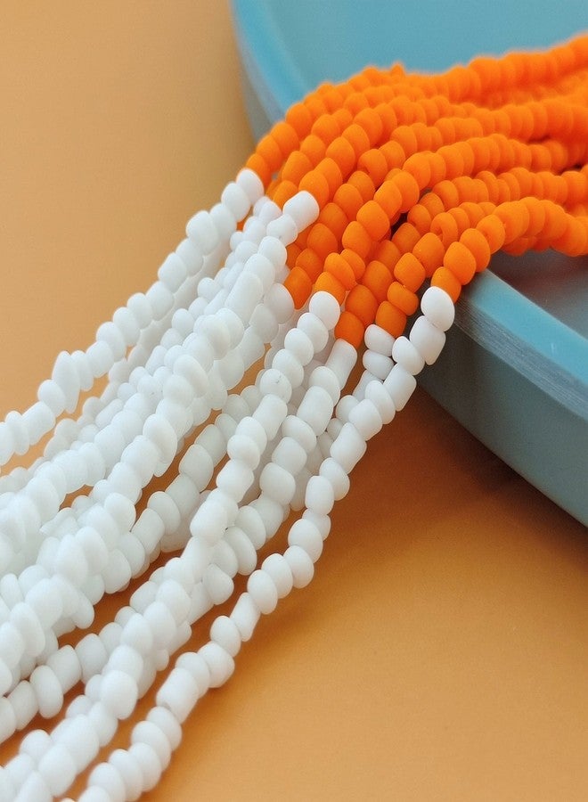 Bocar Long Multiple Row Handmade Mix Color Beaded Statement Necklace Women(NK-10647) (Orange) - Image 4