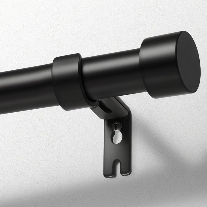 CURTAIN RODS FOR WINDOWS 32 TO 144 BLACK CURTAIN ROD ADJUSTABLE 1 INCH HEAVY DUTY OUTDOORINDOOR MODERN DRAPERY POLE 32144