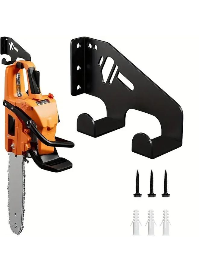 2PCS Black Heavy Duty Electric Saw Wall Mount Bracket Durable Metal Garage Storage Organizer - Image 2
