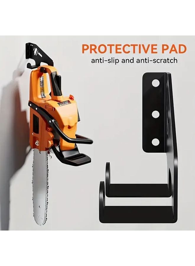 2PCS Black Heavy Duty Electric Saw Wall Mount Bracket Durable Metal Garage Storage Organizer - Image 3