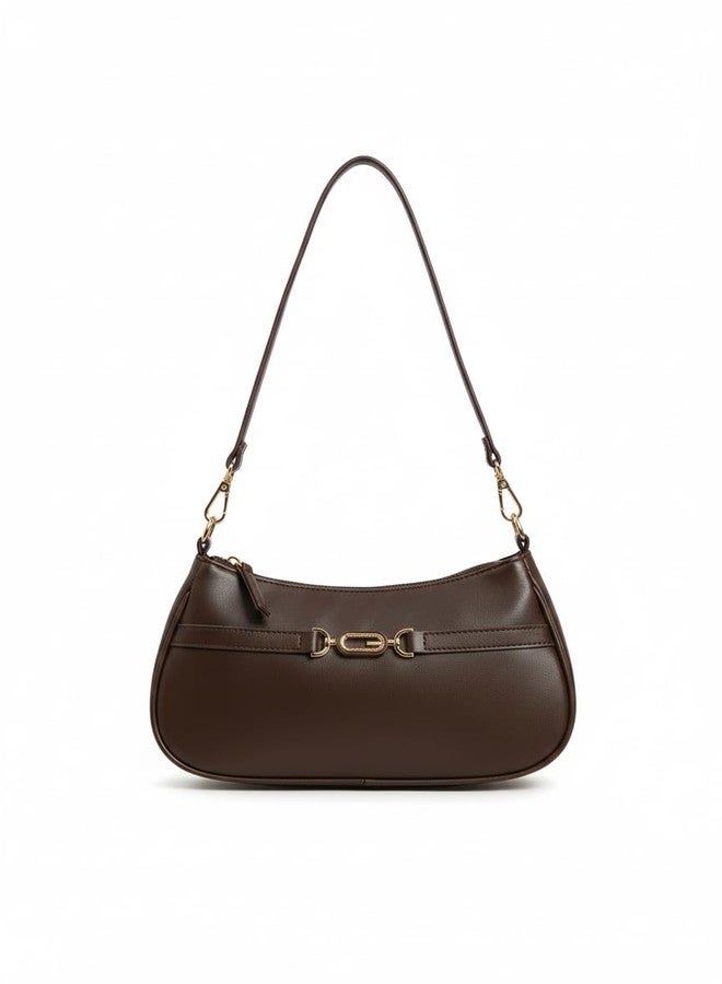 HaveGlam Women's Stylish Shoulder Sling Bag | Premium PU Leather Hobo Handbag with Zip Closure | Lightweight Daily Use Purse for Girls & Women-Brown - Image 1