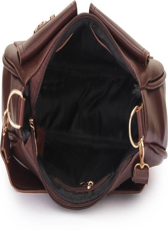 HaveGlam Women's Stylish Shoulder Sling Bag | Premium PU Leather Hobo Handbag with Zip Closure | Lightweight Daily Use Purse for Girls & Women-Brown - Image 3