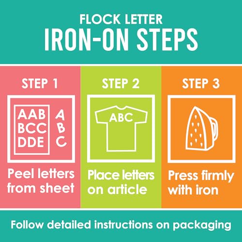 SEI حروف تي شيرت قابلة للكي بحجم 2 إنش من S.E.I، حروف كتلة فلوك لنقل الحرارة، أسود - Image 4