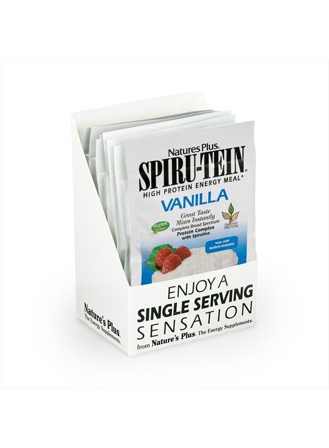 Natures Plus NaturesPlus SPIRU-TEIN Shake - Vanilla - 8 Single Serving Packets, Spirulina Protein Powder - Plant Based Meal Replacement, Vitamins & Minerals For Energy - Vegetarian, Gluten-Free - 8 Total Servings - Image 1