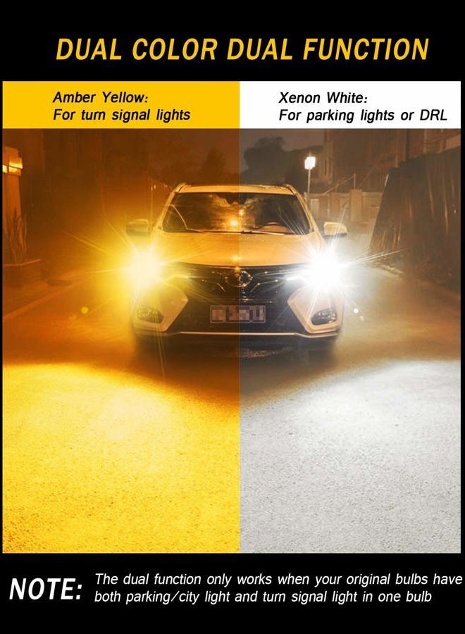AUXLIGHT 3157 4157 3057 3457 Switchback LED Bulbs 76SMD Chipsets White/Amber with Projector Replacement for Front/Rear Turn Signal Parking Daytime Running Lights/DRL (Pack of 2) - Image 2