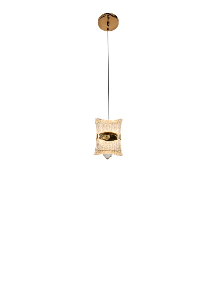 Best Power Luxury Single 7117-1 LED Crystal Chandelier LED Pendant Light with 3-Level Brightness – Elegant Gold Design for Bedrooms and Living Spaces  - Image 2