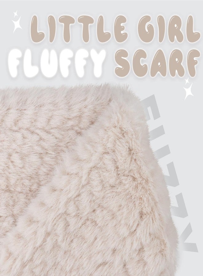 WATAME Warm Kids Scarf For Girls Winter Fuzzy Scarves Colorful Ski Windproof Neck Warmer (Beige) - Image 3