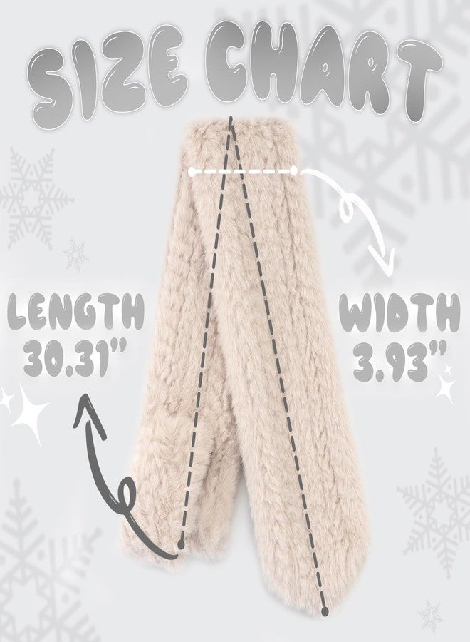 WATAME Warm Kids Scarf For Girls Winter Fuzzy Scarves Colorful Ski Windproof Neck Warmer (Beige) - Image 4