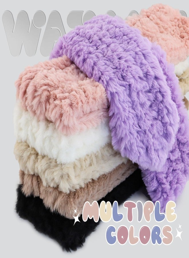 WATAME Warm Kids Scarf For Girls Winter Fuzzy Scarves Colorful Ski Windproof Neck Warmer (Beige) - Image 5